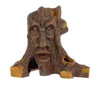 CLISPEED Resin Reptile Hideout Tree Hole Hide Cave for Leopard Gecko and Crested Gecko, Stain Resistant and Safe for Reptiles, Terrarium Decoration and Habitat Accessory