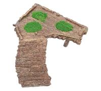 CLISPEED Resin Turtle Basking Platform Large Flocked Wood Stake Aquarium Ornament Reptile Habitat Ramp and Resting Terrace for Turtle Tank Accessories