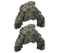 CLISPEED Resin Turtle Basking Platform with Ramp Compact Aquarium Dock and Hiding Cave for Aquatic Turtles Tortoises Frogs and Bearded Dragons Promotes Uvb Sunbathing Climbing and