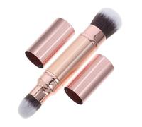CLISPEED Retractable Dual End Makeup Brush for Loose Powder Concealer Rose Gold Soft Comfortable Application for Touch Ups No Shedding Finish