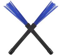 CLISPEED Retractable Jazz Percussion Brush Set Blue 1 Pair Nylon Wire Drum Brushes with Handle for Drum Accessories and Drumming Practice
