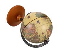 CLISPEED Retro Decorative World Globe Ornament with Base Desk Table Decor for Office Study Living Educational Geography Exploration Elegant Home Accent