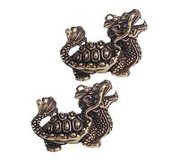 CLISPEED Retro Dragon Turtle Ornaments Brass Craft Decor for Desktop Scene Small Animal Ornament Chinese Style Dragon Tortoise Decor