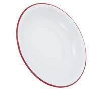 CLISPEED Retro Style Enamel Plate Deep Bowl for Soup Pasta Salad, Sturdy Dinnerware for Outdoor Picnic and BBQ