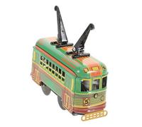 CLISPEED Retro Tram Toys Die Cast Metal Friction Powered Toy Cars Trolley for Boys and Girls Birthday Party Favor Metal Pull Back Cars