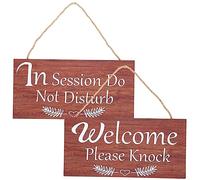 CLISPEED Reversible Wooden Office Door Sign In Session Do Not Disturb Meeting Room Door Sign for Privacy and Polite Notification Craftsmanship for Office and Meeting Spaces