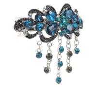 CLISPEED Rhinestone Flower Hair Clip Alloy Spring Barrette Hair Embellishment to Keep Bangs off Face for Wedding and Party Accessories