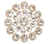 CLISPEED Rhinestone Patch Embellishment for Dress and Scarf with Zinc Alloy and Flower Shape, Sew on Applique Maintaining Its Shine, for DIY and Bridal Party Accessories