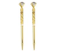 CLISPEED Roller Ball Pen Ball-point Pen 2pcs with Crystal Diamond Design Wear-resistant Smooth Writing for Office Employee Benefits