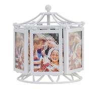 CLISPEED Rotating Musical Photo Frame Carousel with Mechanical Wind-up, ’ Tabletop Picture Frame Ornament for Family Photos, Home Décor Gift for Birthdays and Holidays