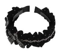CLISPEED Ruffled Black Headband for Women Classic Elegant Hairband with Design Cute Compact Fashion Accessory for Holiday Everyday Wear