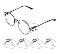 CLISPEED Safety Glasses Side Shields: 2 Pairs Clear Anti Slip on Sunglasses Side Shields, Universal Eye Protection for Safety Glasses Small to Large Eyeglasses