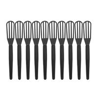 CLISPEED Salon Dye Mixer Whisks 10Pcs Plastic Hair Bleaching and Tinting Cream Applicators for Barber Shops and Hair Coloring Kits Black