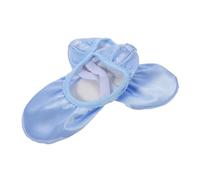 CLISPEED Satin Ballet Dance Shoes for Flexible Soft Sole Ballet Slippers with Ribbon Nonslip Lightweight Flats for Recital Exams and Practice Sky Blue