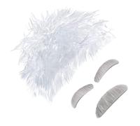 CLISPEED Scientist Wig Costume Kit with Short White Crazy Wig Mustache Eyebrows Realistic Professor Cosplay Accessory for Men and Women for Halloween Theme Parties and Stage Performances