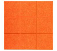 CLISPEED Self-Adhesive Grid Felt Board Small Squares Orange Memo Bulletin Board for Home Classroom Wall Decoration Message and Picture Display