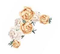 CLISPEED Self-Adhesive Peony Flower Wall Decals for Sofa Background and Living Room