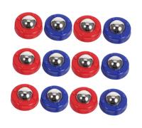 CLISPEED Shuffleboard Pucks Set 24pcs Blue Red Mini Tabletop Rollers Beads Steel Plastic Replacement Pucks for Indoor Table Top Game Children Family Party Hand-Eye Coordination