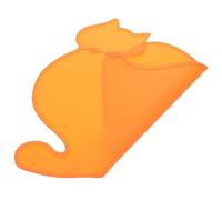 CLISPEED Silicone Pet Feeding Mat Cat Shape Orange Non-slip Waterproof Placemat Bite Resistant Food Pad for Dogs and Pets, Wipe-clean Surface to Keep Home Clean