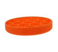 CLISPEED Silicone Slow Feeder Dog Bowl with Suction Base Slip Medium Orange Pet Feeding Plate to Prevent Indigestion and Obesity Encourages Healthy Eating Habits and Focused Mealtime for