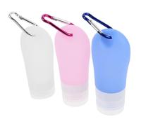 CLISPEED Silicone Travel Bottles 7pcs Refillable Squeeze Portable Cosmetic Dispenser Set with Pvc Bag and Keychains for Toiletries Shampoo and Lotion
