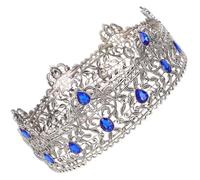 CLISPEED Silver Baroque King Crown for Men, Lightweight Zinc Alloy Gothic Style with Comfortable Fit, for Theatrical Performances and Birthday Celebrations, Unique European Design