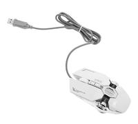 CLISPEED Silver Classic Gaming Mouse with Skin-like Layer and Upgraded Key Layout, Wired USB Ergonomic Mouse for Playing Computer Games, Suitable for Laptop and Desktop Use