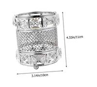 CLISPEED Silver Crystal Desktop Pen Box Multifunctional Makeup Brush Storage Container for Bedroom Living Dressing Table Smooth Flat Base Cosmetic Organizer Family Friends