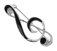 CLISPEED Silver Music Note Brooch Pin with Enamel Finish Zinc Alloy Musical Theme Jewelry for Women and Men Stylish Lapel Pin for Suits Shirts Jackets Bags and Hats Easy Secure Attachment