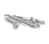 CLISPEED Silver Saxophone Tie Clips for Men with Secure Clasp Technology and Advanced Clamp Design Alloy Music Tie Clips for Jazz Gatherings and Banquets, Comfortable Fit and Polished