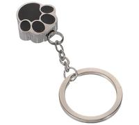 CLISPEED Silver Stainless Steel Dog Paw Print Pendant Keychain Minimalist Style Easy to Use Sturdy Memorial Keepsake for Remembering Pets