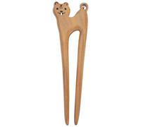 CLISPEED Simple Hair Fork with Elegant Tiger Shape Brown Synthetic Material for Women Bun Hair Fork for Daily Life and Travel