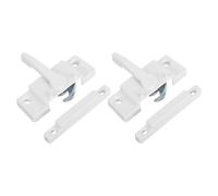CLISPEED Sliding Window Sash Locks 2 Pair Sturdy Wear-Resistant Material for Single and Double Hung Windows Left and Right Use with White Side Design for Home Security