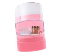 CLISPEED Slot Nail Drill Bit Holder with Cleaning Brush Pink Manicure Grinding Head Storage Case for Salon Home and DIY Nail Art Organization