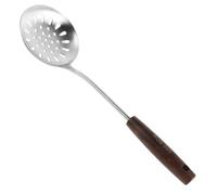 CLISPEED Slotted Spoon for Quick Drainage and Draining Excess Water Stainless Steel with Unique Wooden Handle Reusable Household Serving Utensil for Kitchen Cooking Tasks
