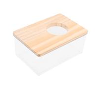 CLISPEED Small Acrylic Sand Bath Container for Hamsters and Small Pets Transparent Shower Basin with Smooth Edges Clean Prefab Toilet for Mice and Gerbils Safe Play and Rest Area