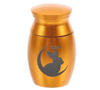 CLISPEED Small Rabbit Cremation Urn for Pet Ashes Keepsake Jar in Golden Stainless Steel with Elegant Design, Versatile Use for Dogs, Cats, and Small Animals Memorial