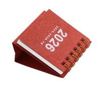 CLISPEED Small Standing Flip Calendar for Daily Schedule Planning Versatile Home Office Decoration Red Dual Usage Options Goal Tracking Feature Minimalist Design