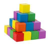 CLISPEED Small Wooden Cube Blocks Smooth Wood Square Building Blocks for Early Childhood Education Crafting DIY Projects Stacking and Mathematical Learning Aids