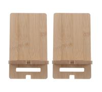 CLISPEED Smartphone Desk Stand 2pcs Bamboo Holder with Detachable Base for Video Calls and Watching Movies Practical and Stylish Minimalist Design