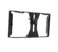 CLISPEED Smartphone Radio Rig Filmmaking Case with LED Light Microphone Mount Stable Phone Stand Holder for Black Phone Cage for Smooth Shooting