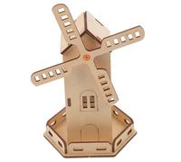 CLISPEED Solar Diy Windmill Science Kit for Kids Wooden Solar Assembly Toy Educational Science Experiment for Elementary Students Stem Learning Kit