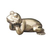 CLISPEED Solid Brass Frog Paperweight Sculpture, Desktop Office Decoration, 1pcs Brass Frogs Tea Pet Ornament for Home and Desk