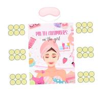 CLISPEED Spa Party Supplies Pin The Cucumbers Blindfold Game Poster for Women Birthday Sleepover Makeup Party Decorations Versatile Fun Spa Activity Kit