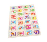 CLISPEED Spanish Alphabet Puzzle Board for Early Education Matching Lightweight Wood Bright Colors Hand Grip Montessori Learning Puzzle
