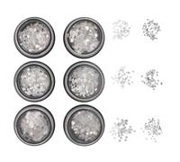 CLISPEED Sparkle Nail Sequin Silver 6pcs Mirror Shine Finish Flakes for Women Home DIY Manicure Glitter Accessories