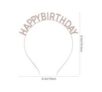 CLISPEED Sparkly Rhinestone Happy Birthday Hair Hoop Headband Fit Adult Party Headwear Smooth Surface Hairband for Birthday Celebrations and Photo Props Rose Gold Letters Hair Accessory