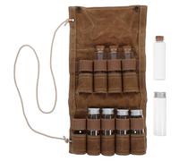 CLISPEED Spice Keeps Set Camping Storage with Canvas Container Bag and Aluminium Lids, Multi-function Seasoning Bottle Holder for Clean and Scratch-free Travel and Picnic Bottles
