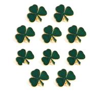 CLISPEED St Patrick’s Day Shamrock Pins: 10Pcs Green Clover Brooch Badge Lapel Pin for Irish Party Decorations, Paddy’s Day Parade Costume Outfit Accessories for Clothing Hats Shoes
