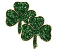 CLISPEED St Patricks Day Accessories: 2PCS Secure Anti-Drop Women's Brooches & Pins, Lightweight Green Enamel Shamrock Lapel Badges, Irish Gift For Festival Outfits Hat Scarf